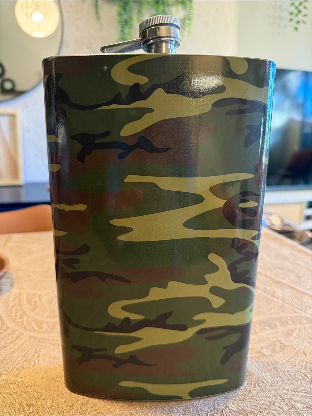 Camo Stainless Steel Hip Flask - Green Camo 60 oz